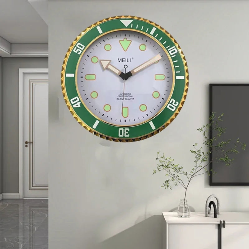 Horloge Murale Design Luxe Or Argent Silencieuse