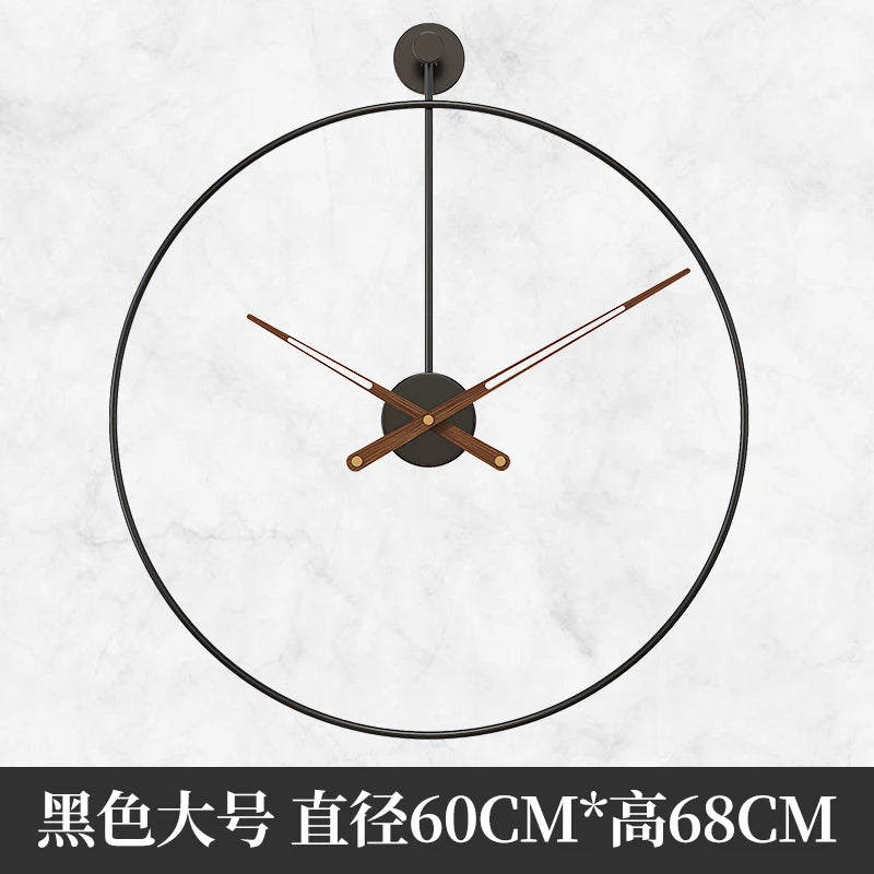 Horloge Mural Métal Industrielle Sans Perçage Silencieuse Grande