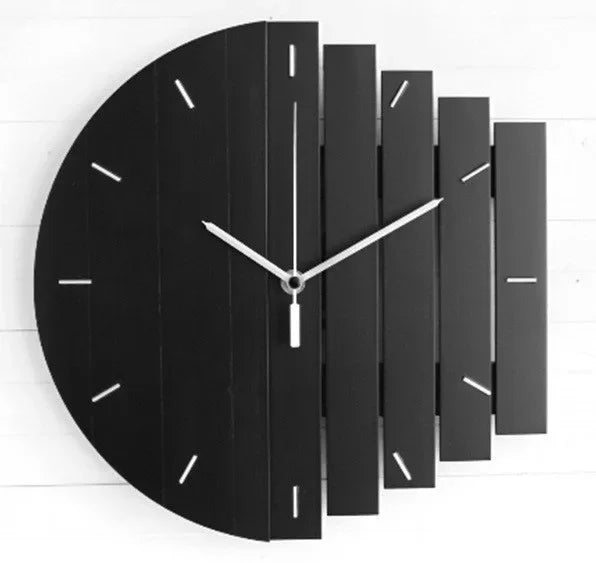 Horloge Murale Industrielle Abstraite Bois Grande Design