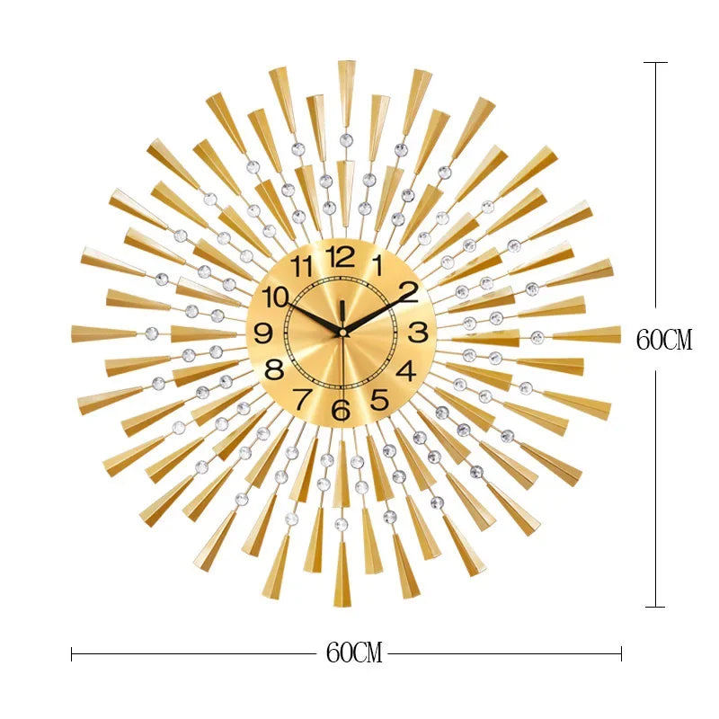 Horloge Mural Or Vintage Luxe Silencieuse Moderne