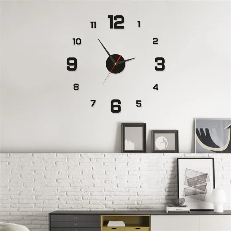 Horloge Mural 3D DIY Silencieuse Moderne Géante