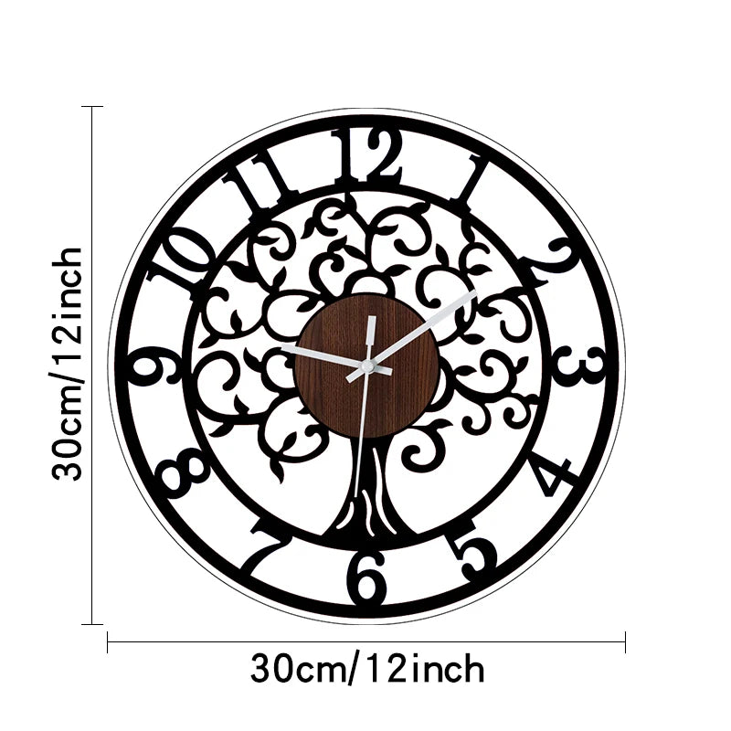 Horloge Mural Ronde Rétro Européenne Silencieuse Décorative