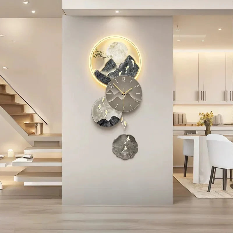 Horloge Mural LED Moderne Luxe Salon Esthétique