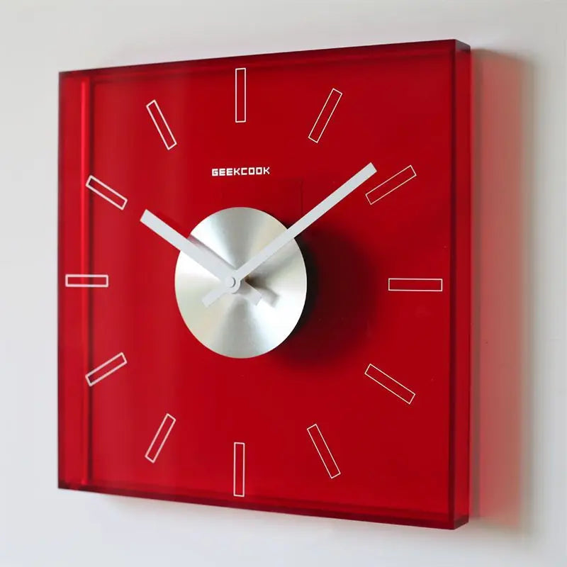 Horloge Murale Transparente Acrylique Bleu Klein Moderne