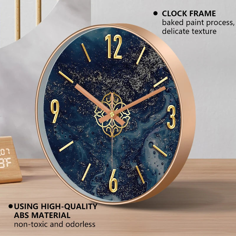 Horloge Mural Rétro Luxe Quartz Salon Chambre Déco