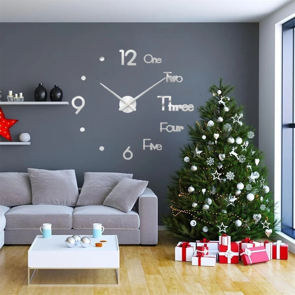 Horloge Mural Géante 3D Digitale Lumineuse Silencieuse