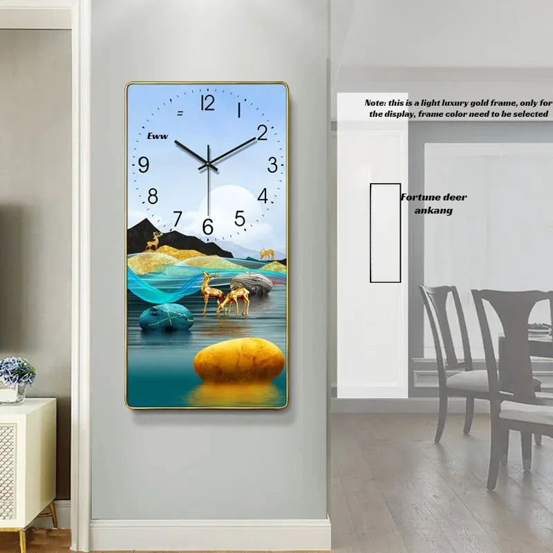 Horloge Mural Rectangulaire Porcelaine Cristal Calendrier Rouge Chance