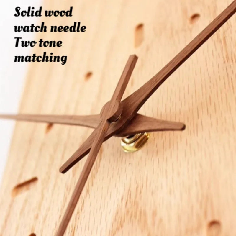 Horloge Murale Bois Massif Vintage Silencieuse Sans Chiffres