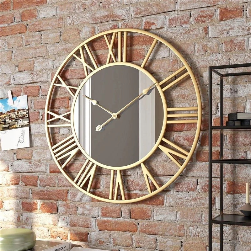 Horloge Mural Grande Luxe Miroir Doré Français