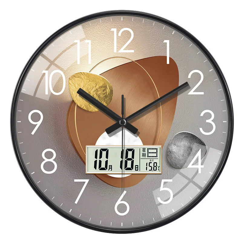 Horloge Murale Luxe Design Date Semaine Quartz Maison