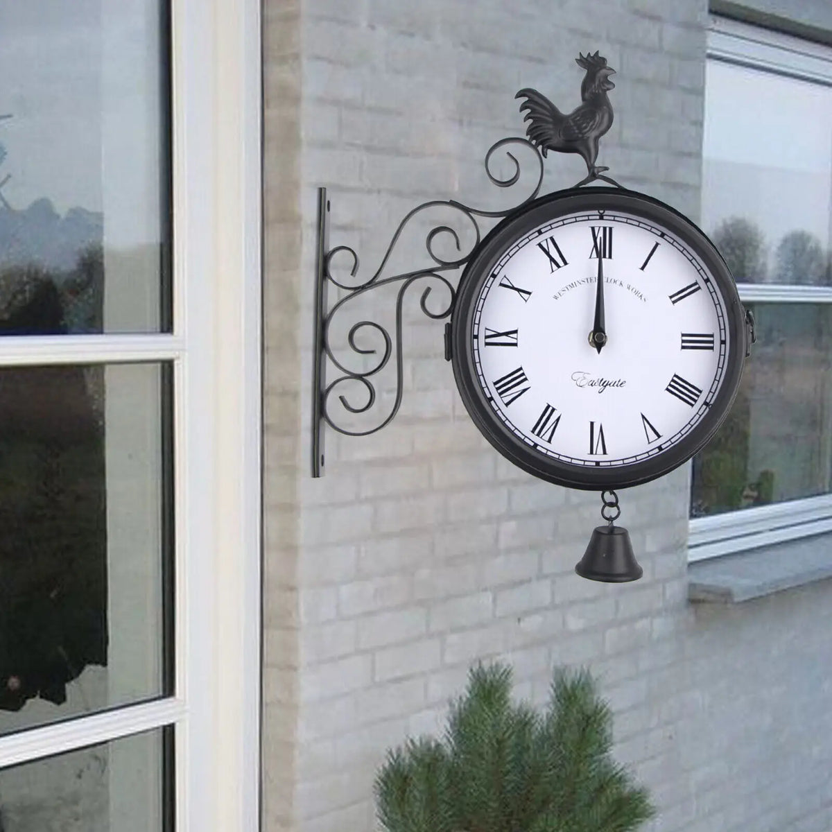 Horloge Mural Double Face Métal Décorative Design