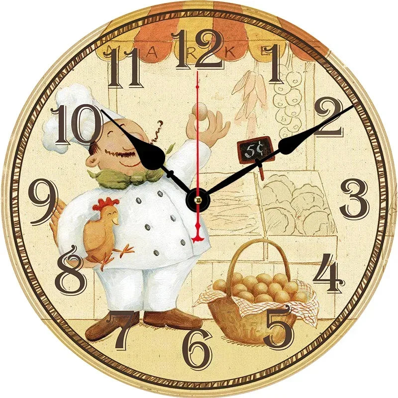 Horloge Murale Vintage Boulanger Moderne Cuisine Décoration