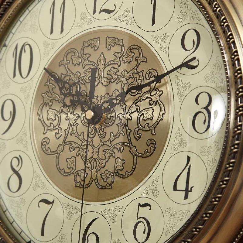 Horloge Mural Noël Rétro Luxe Double Face Silencieuse