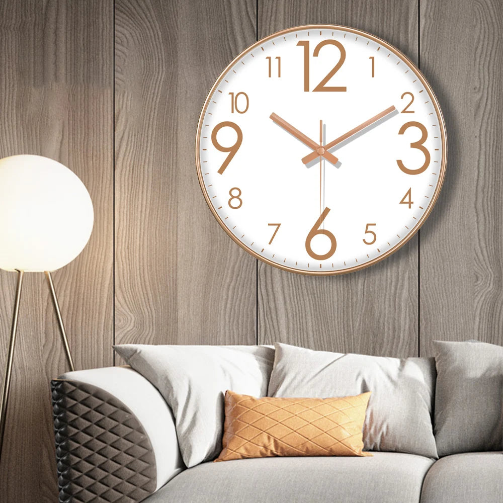 Horloge Murale Silencieuse Grands Chiffres Moderne Quartz