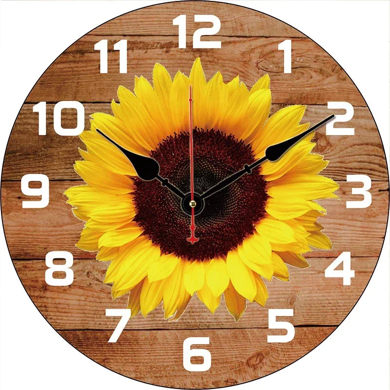 Horloge Mural Vintage Shabby Chic Silencieuse Ronde Déco Maison