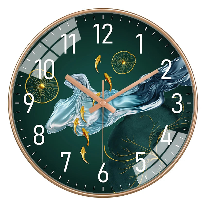 Horloge Mural Poisson Moderne Luxe Salon Restaurant