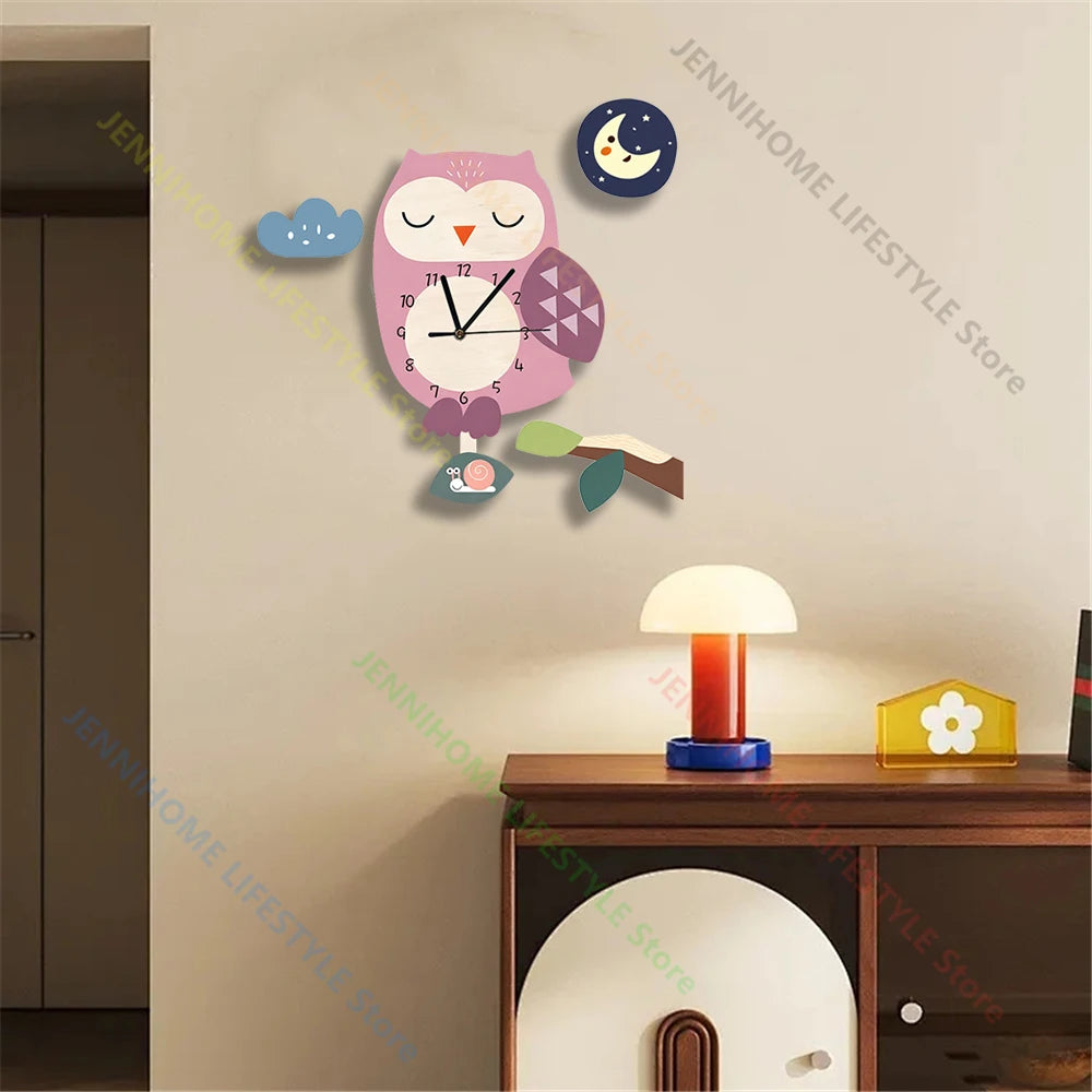 Horloge Murale Fusée Dinosaure Oiseau Enfant Cadeau Décoration