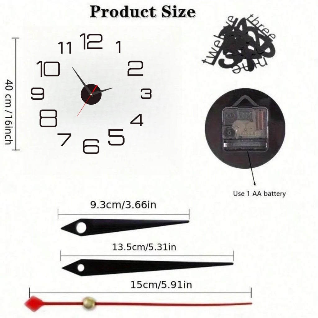 Horloge Mural Lumineuse 3D Silencieuse Adhésive DIY