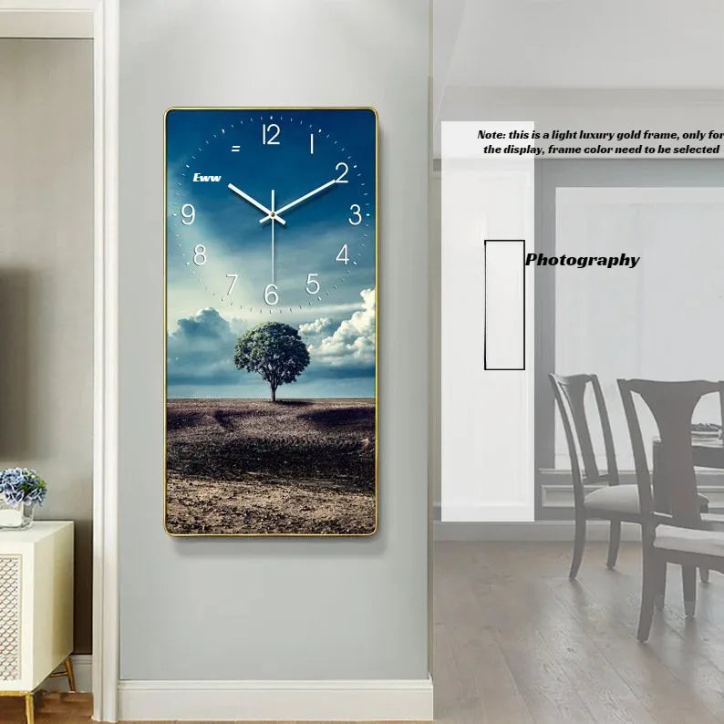 Horloge Mural Rectangulaire Chanceuse Porcelaine Cristal Calendrier