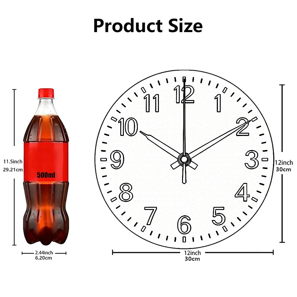 Horloge Murale Double Couleur Verre Design Silencieuse