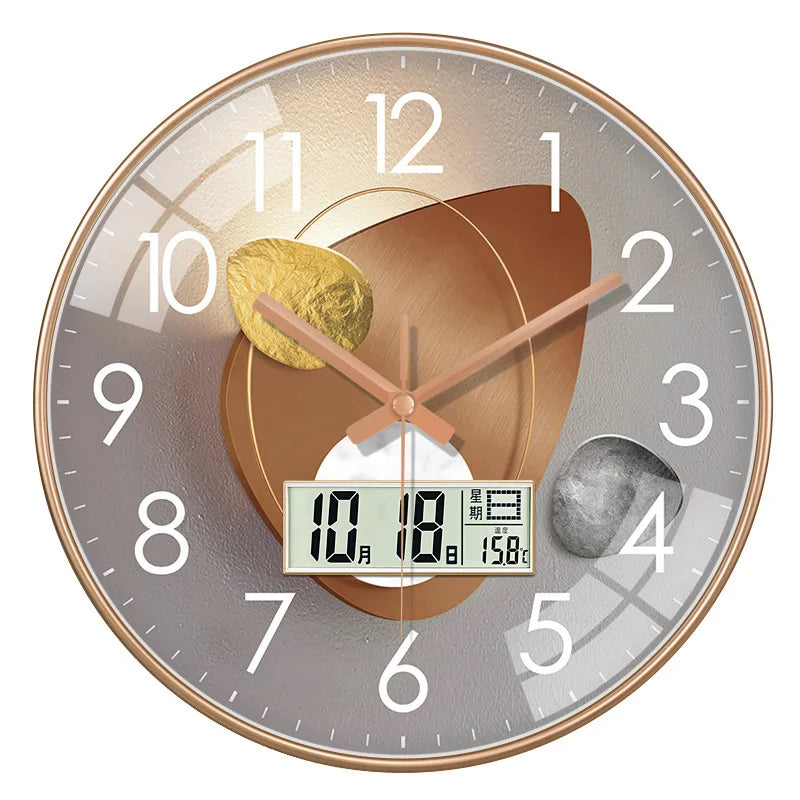 Horloge Murale Luxe Design Date Semaine Quartz