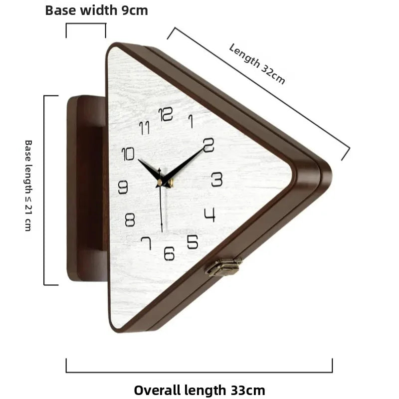 Horloge Mural Triangle Double Face Moderne Silencieuse Salon