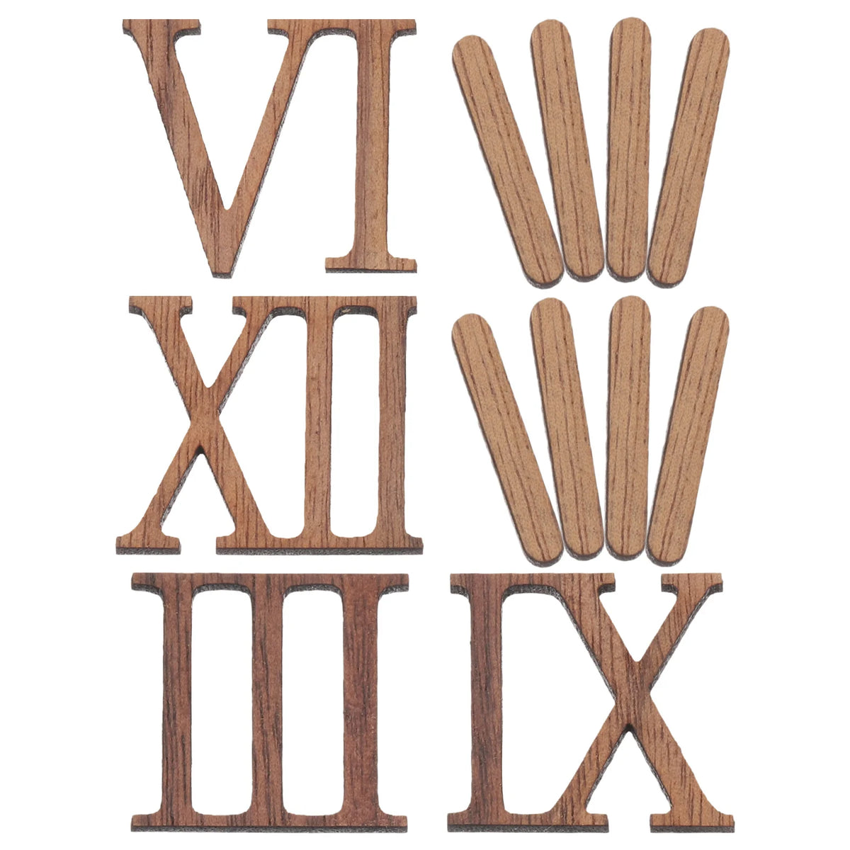 Horloge Mural DIY Chiffres Romains Bois Adhésifs Bohème Silencieux
