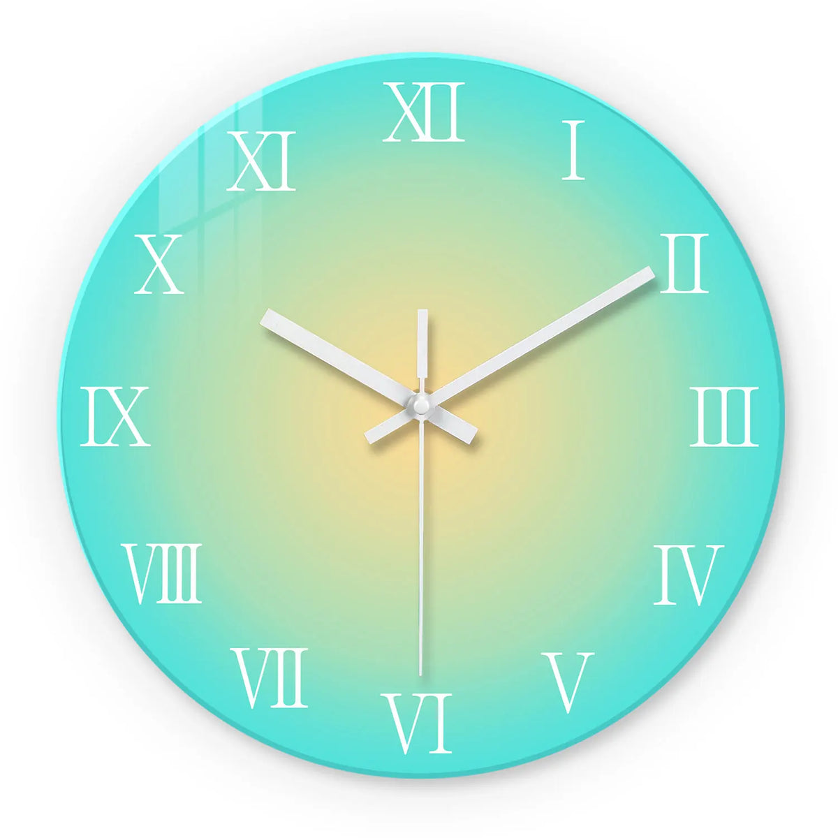 Horloge Mural Verre Trempé Dégradé Silencieuse Design.