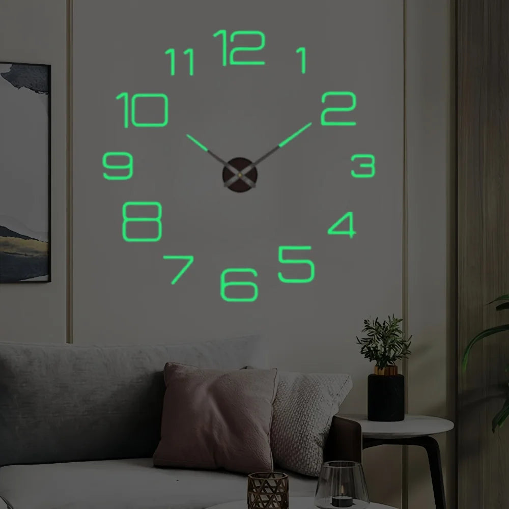 Horloge Mural Numérique 3D Lumineuse Silencieuse DIY
