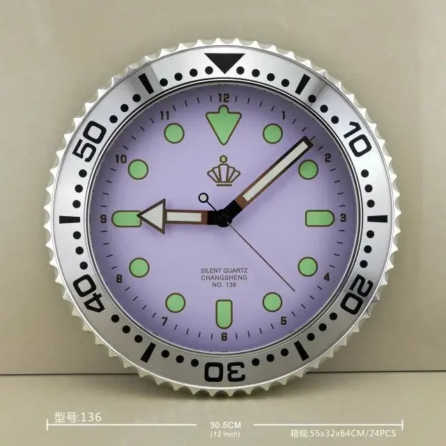 Horloge Mural Dorée Lumineuse Silencieuse Chambre Bureau