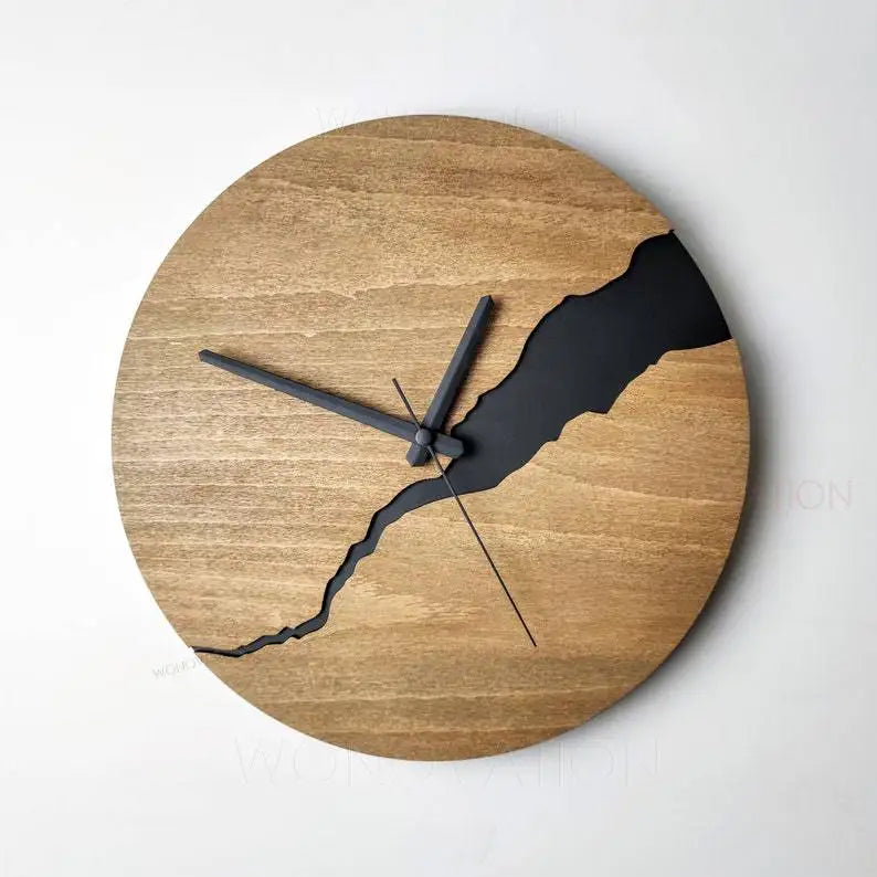 Horloge Mural Bois Minimaliste Design Créatif Moderne