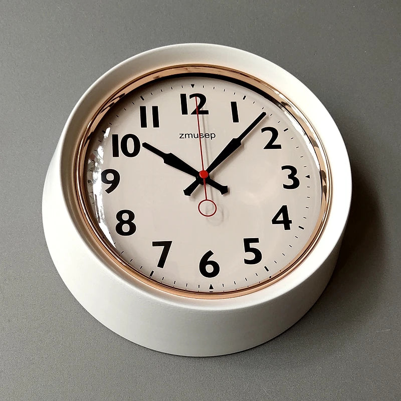 Horloge Mural Vintage Vert Olive Métal Silencieuse Décorative