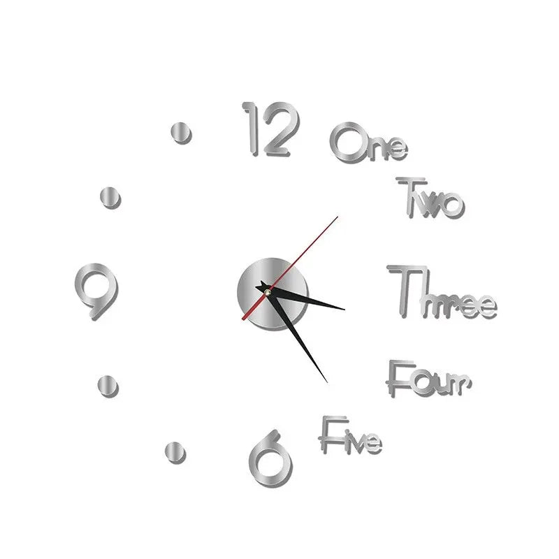 Horloge Mural DIY 3D Silencieuse Adhésive Moderne