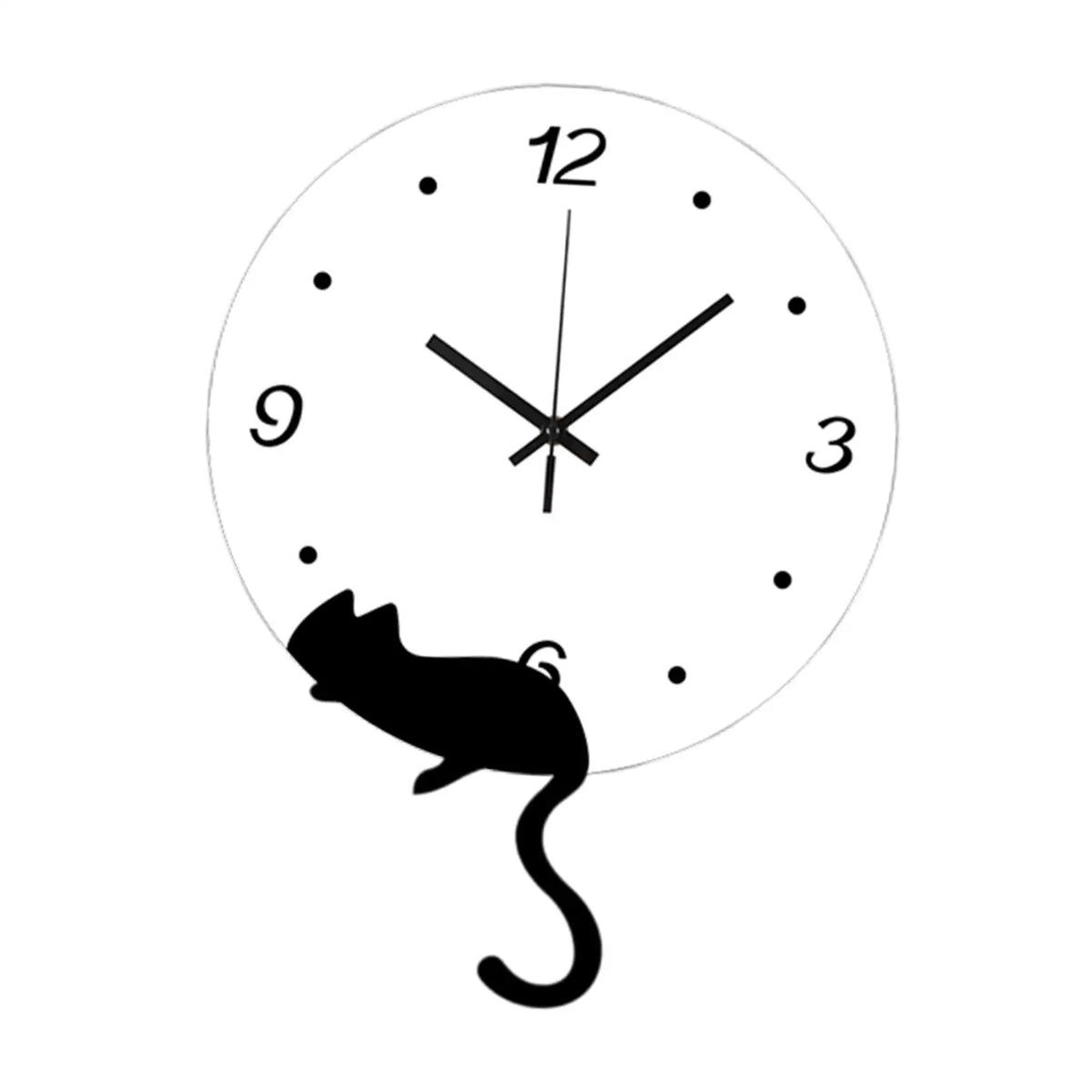 Horloge Mural Chat Design Mignonne Silencieuse Unique