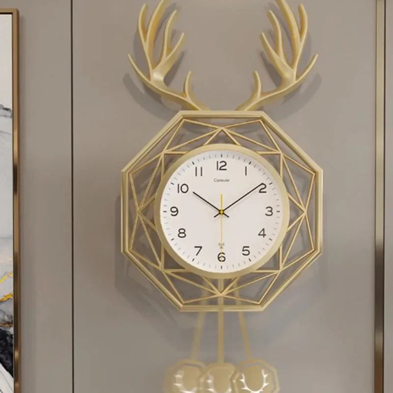 Horloge Murale Kawaii Animaux Digitale Pendule Or