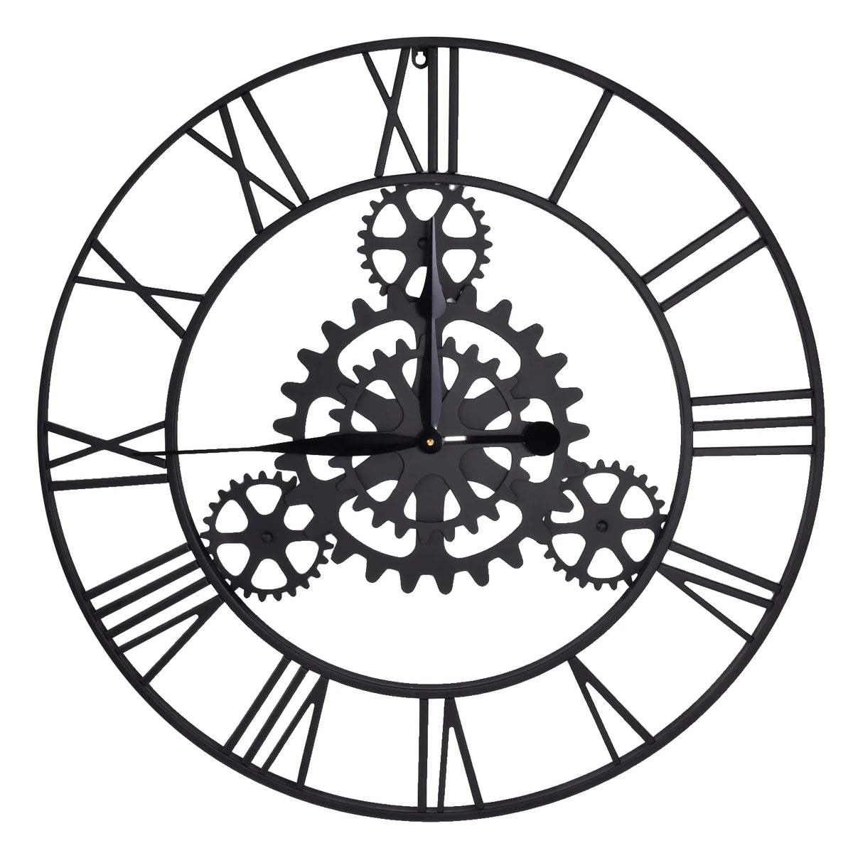 Horloge Murale Vintage Industrielle Engrenage Métal Décor Salon
