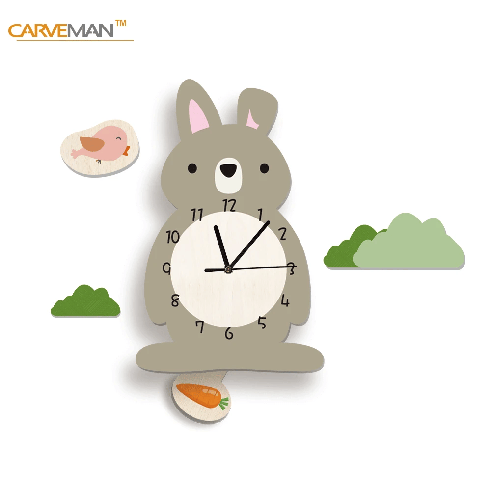 Horloge Murale Enfant Arc-en-ciel Soleil Nuage Silencieuse Chambre