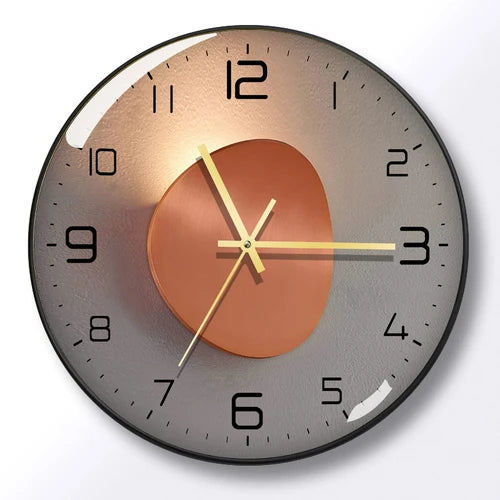 Horloge Murale Silencieuse Design Cadre Fin Noir Luxe