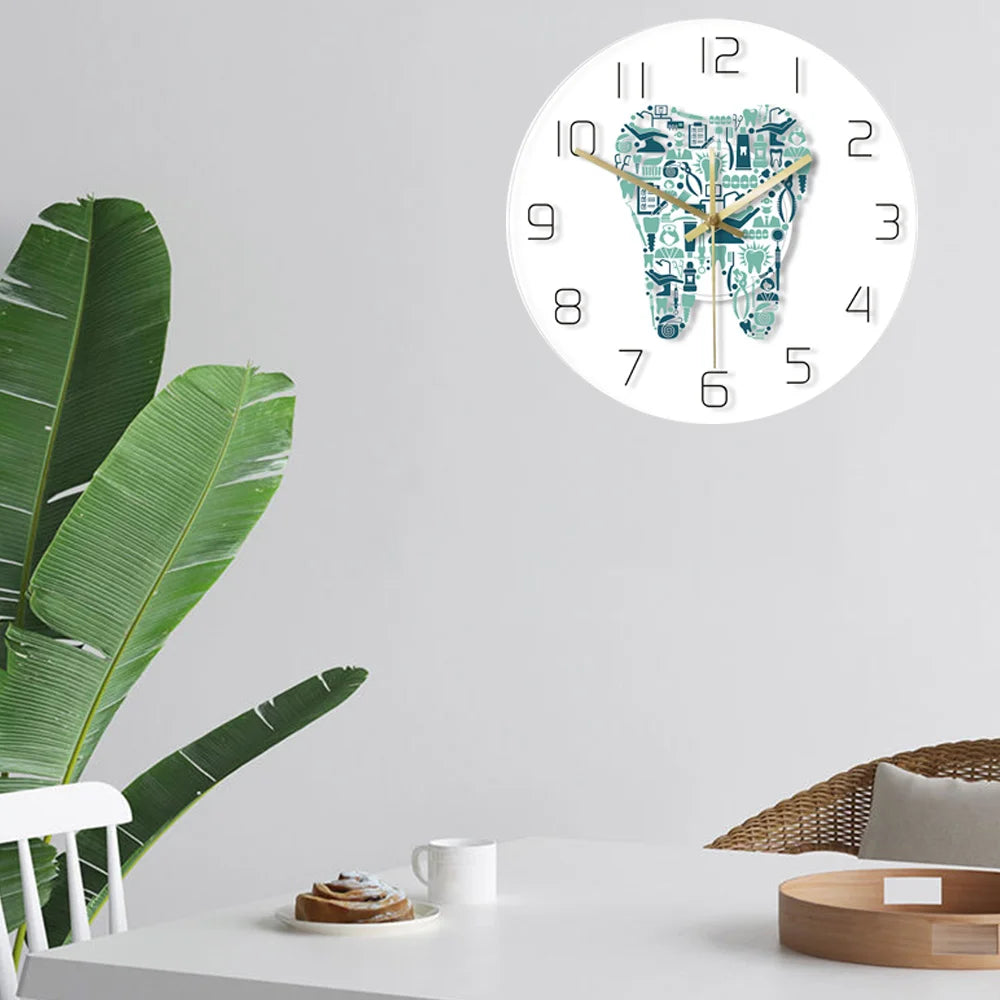 Horloge Mural Dentaire Colorée Silencieuse Décoration Clinique