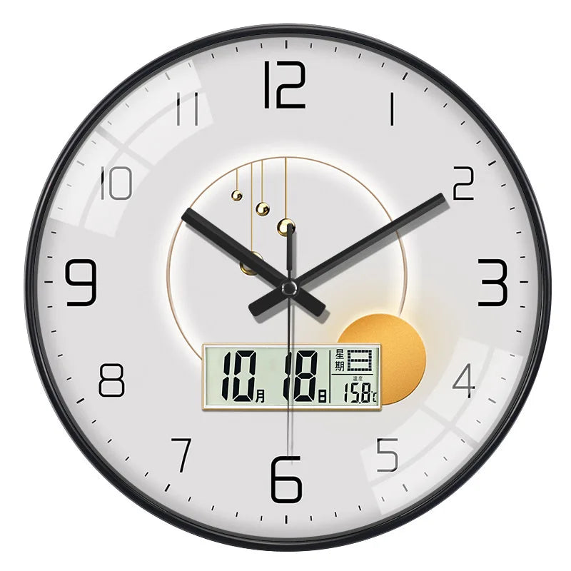 Horloge Mural Design Luxe Date Semaine Quartz