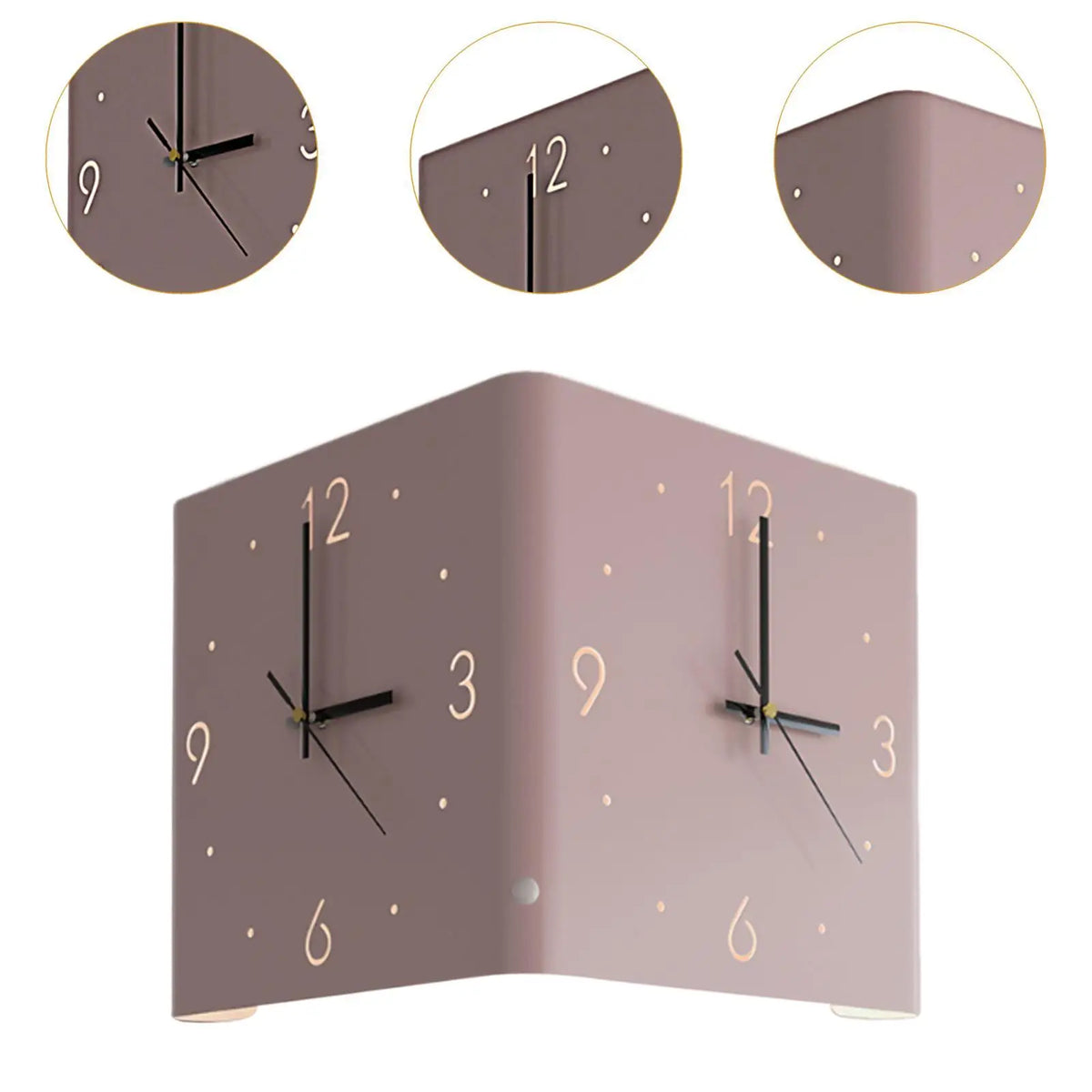 Horloge Murale Double Face D'angle Silencieuse Décoration Lisible