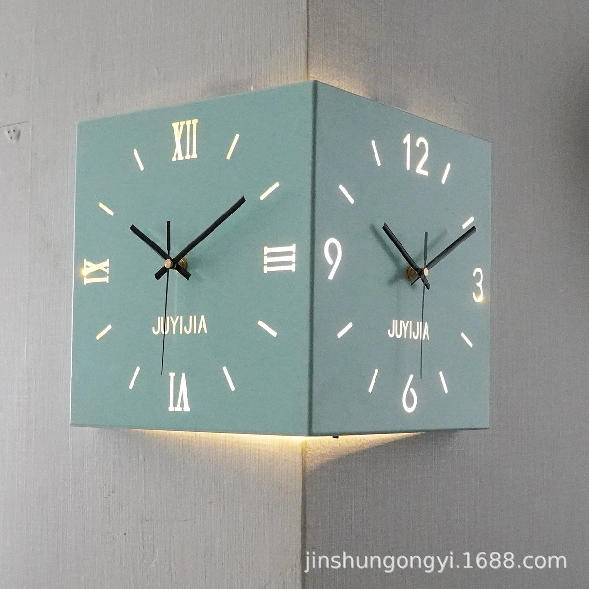 Horloge Mural Métal Double Face Silencieuse Design