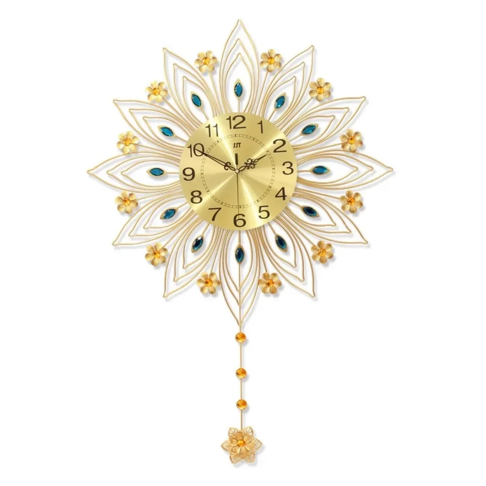 Horloge Mural Or Vintage Luxe Silencieuse Moderne