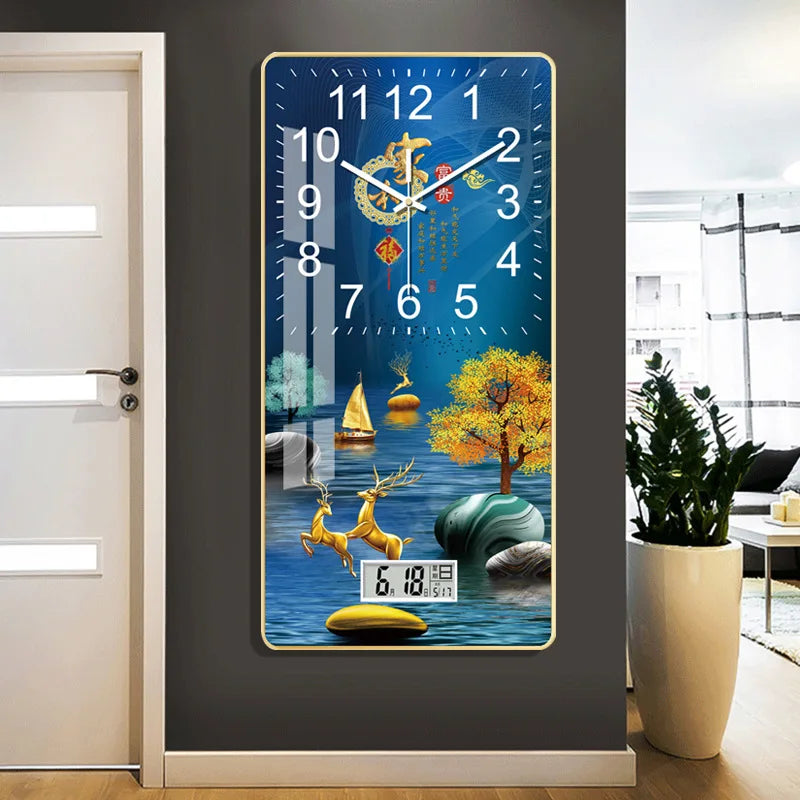 Horloge Murale Moderne Grande LCD Décorative Salon Bureau