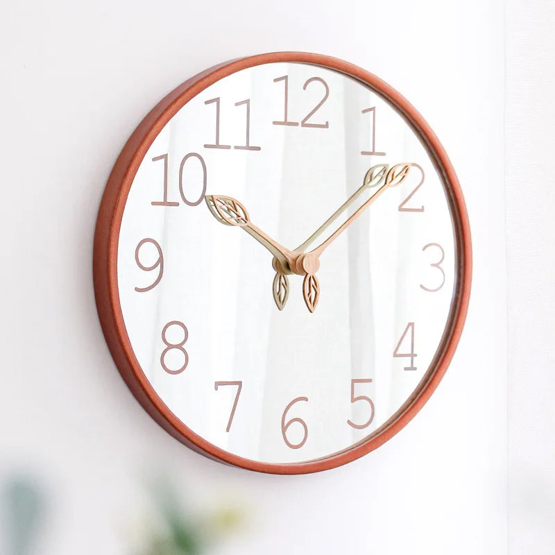 Horloge Mural Miroir Feuille Adhésive Silencieuse Moderne
