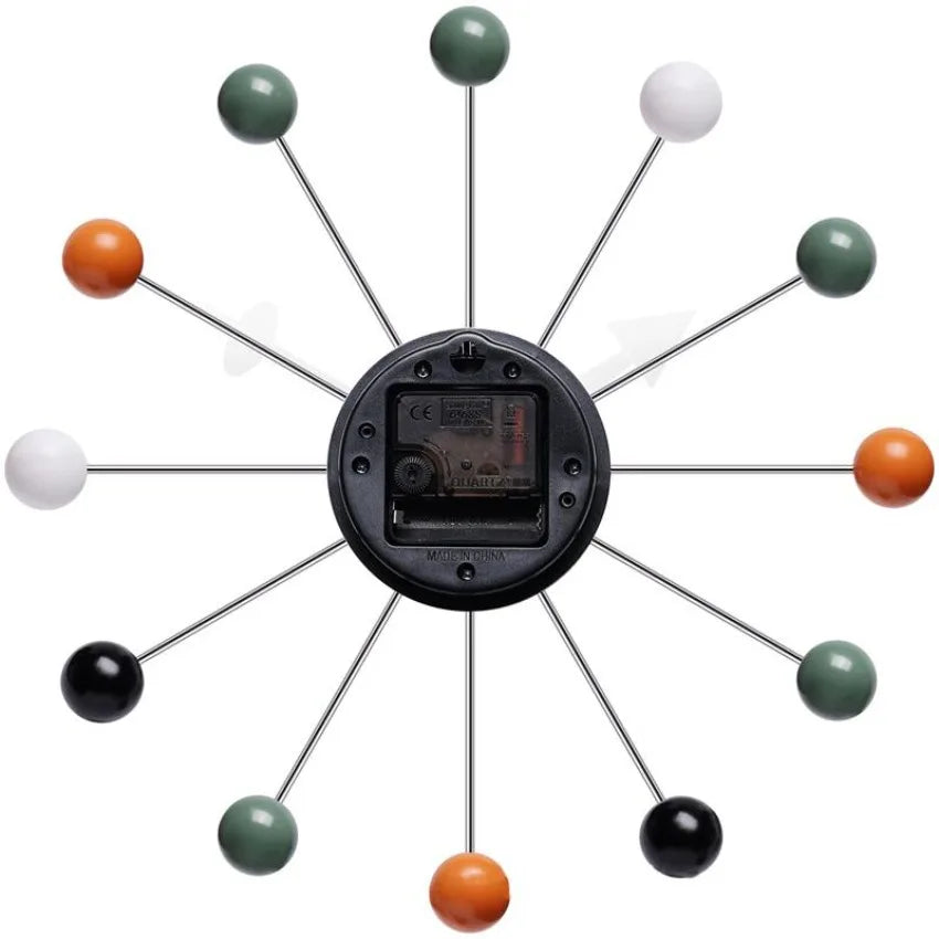 Horloge Mural Moderne Silencieuse Boules Couleur Pop Déco