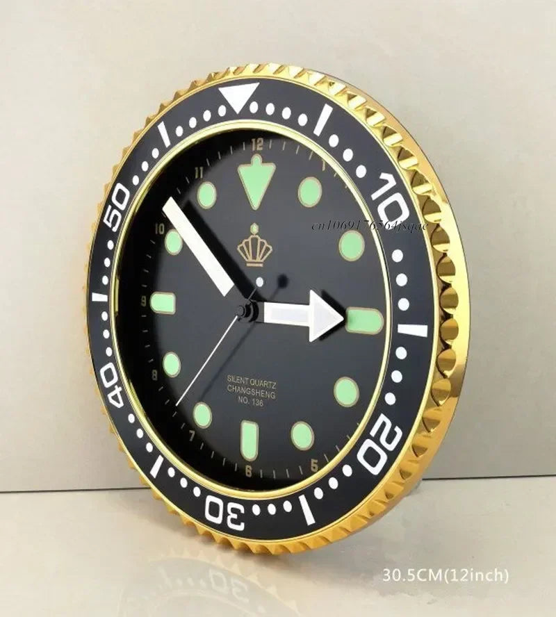 Horloge Mural Dorée Lumineuse Silencieuse Chambre Bureau