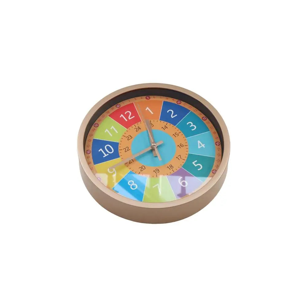Horloge Murale Silencieuse Enfant Cartoon Apprentissage Sans Perçage