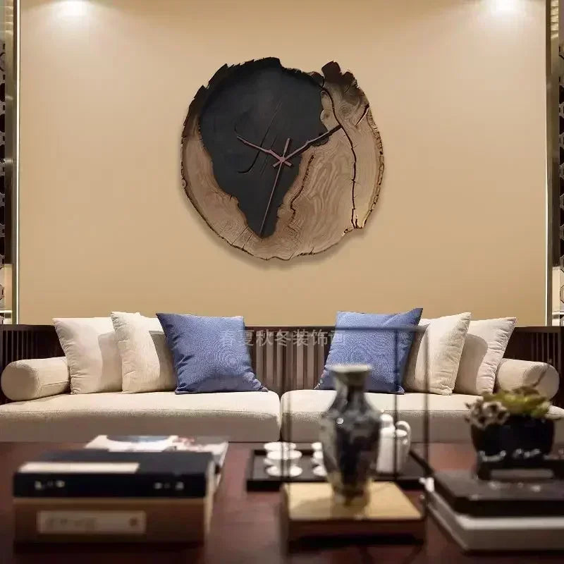 Horloge Mural Peinture Abstraite Silencieuse Design Luxe Salon