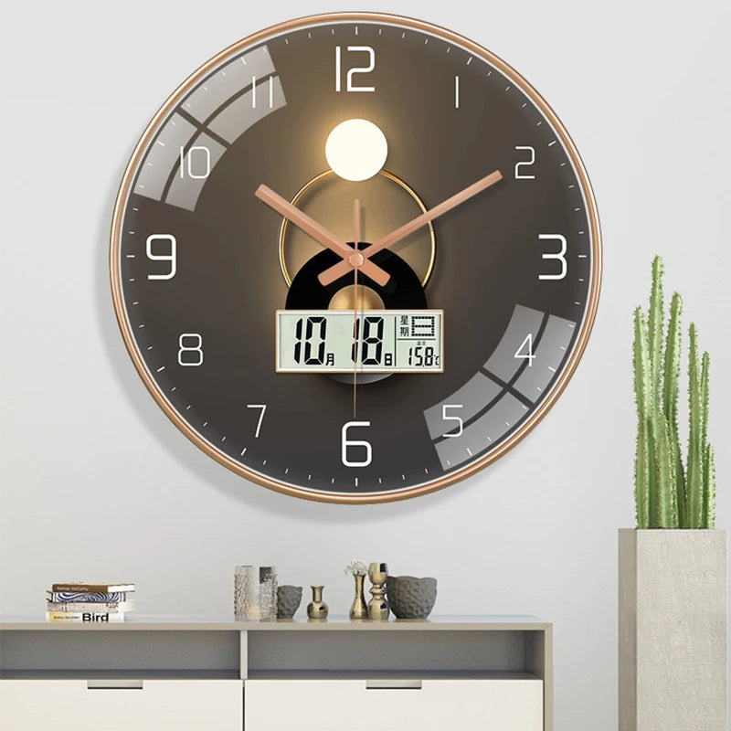 Horloge Mural Luxe Simple Date Semaine Quartz Maison